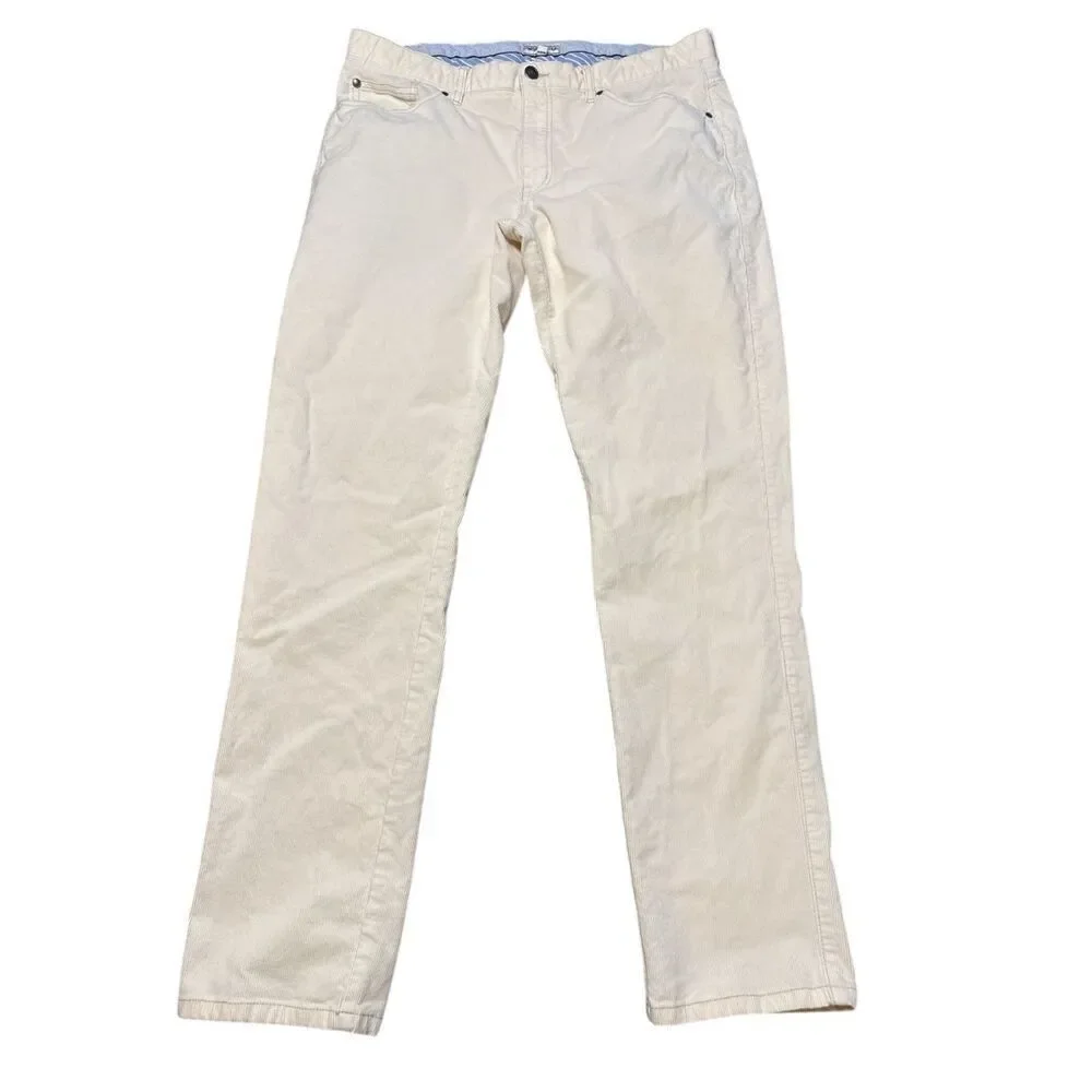 Peter Millar Crown Pants Mens 36x30 Stone Classic Superior Soft Corduroy Trouser